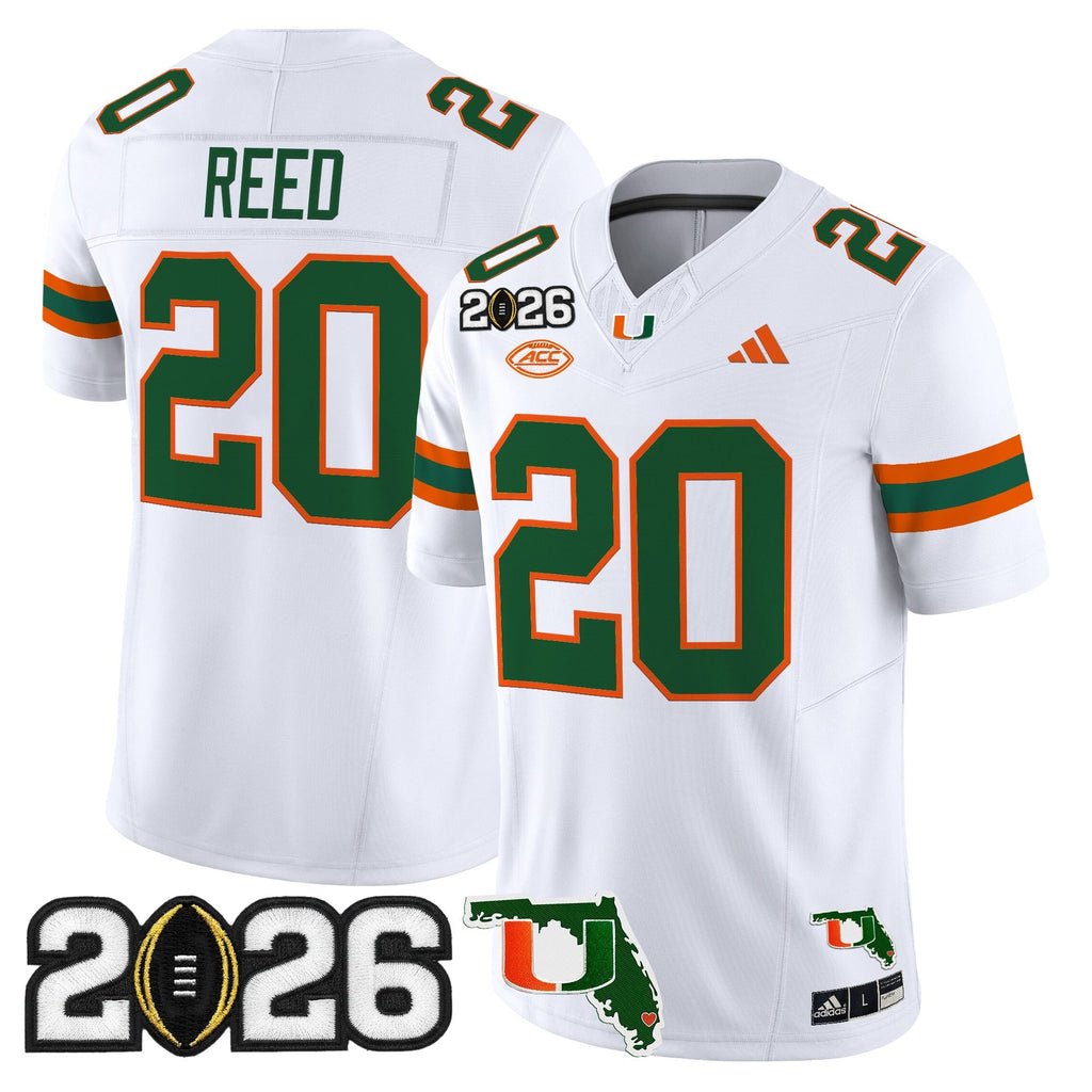Men's Miami Hurricanes 2026 CFP Final & Florida Patch Vapor Limited Jersey - All Stitched