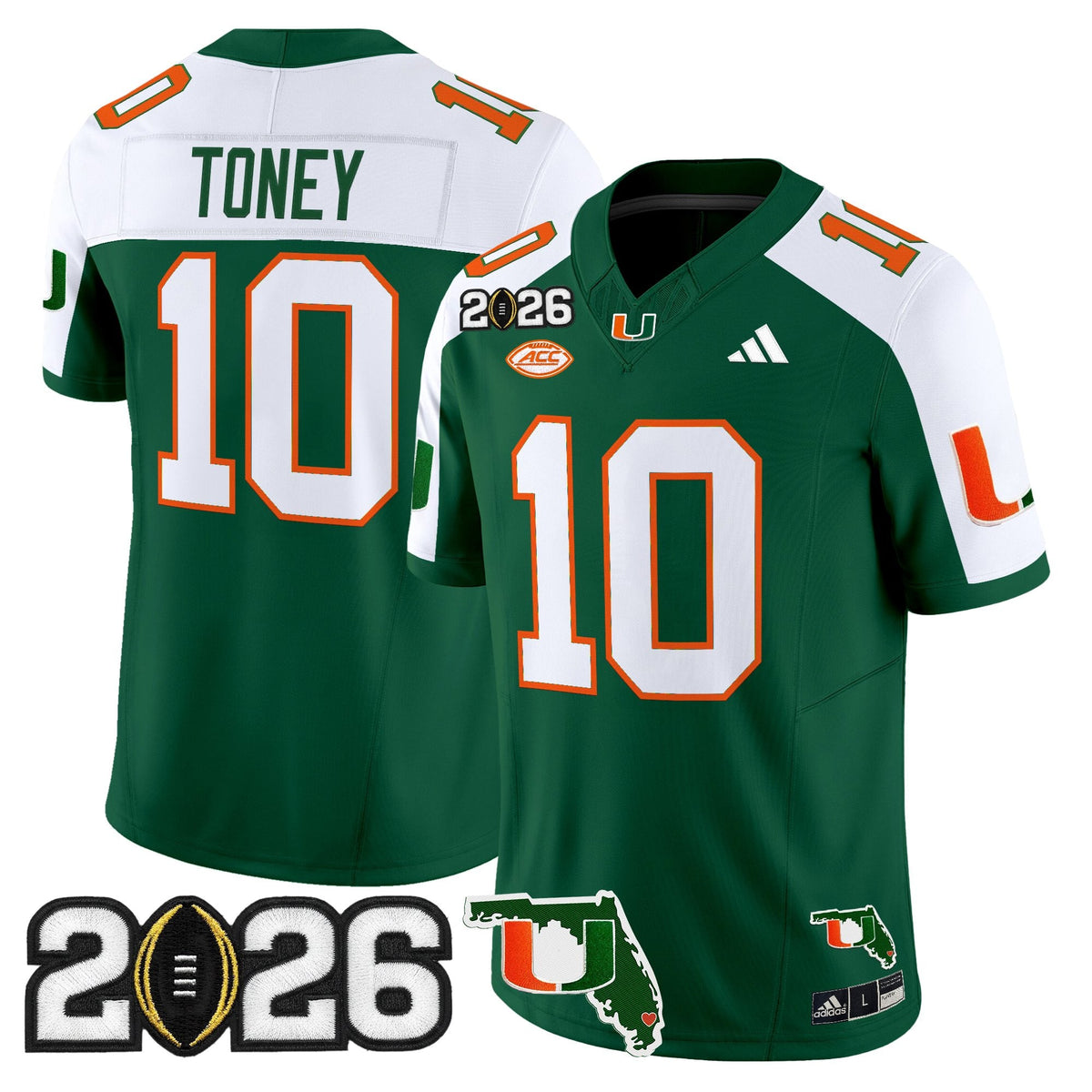 Men's Miami Hurricanes 2026 CFP Final & Florida Patch Vapor Limited Jersey - All Stitched