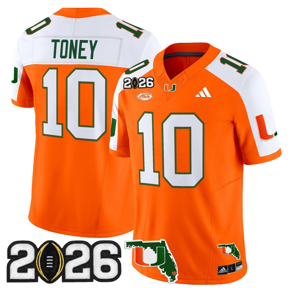 Men's Miami Hurricanes 2026 CFP Final & Florida Patch Vapor Limited Jersey - All Stitched
