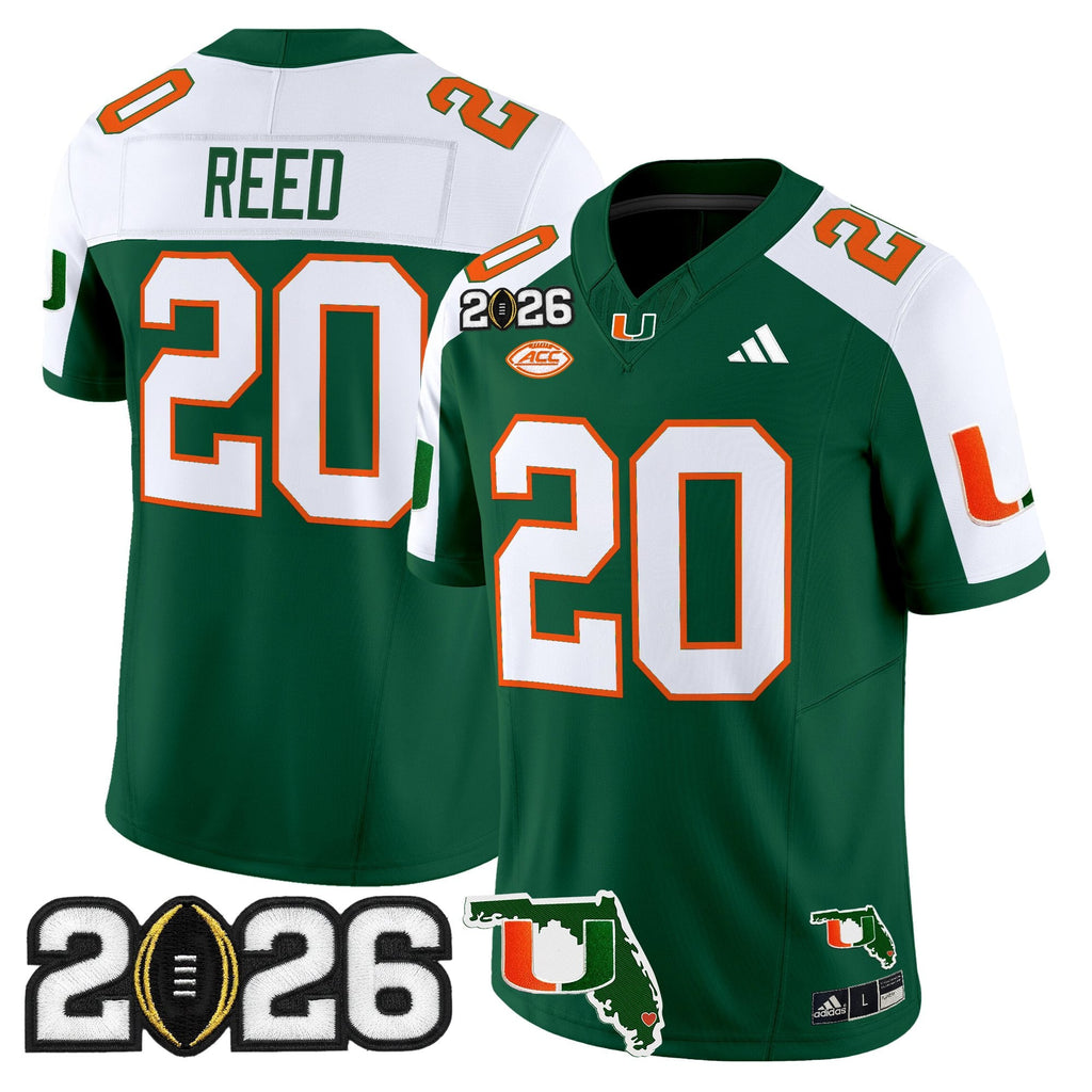 Men's Miami Hurricanes 2026 CFP Final & Florida Patch Vapor Limited Jersey - All Stitched