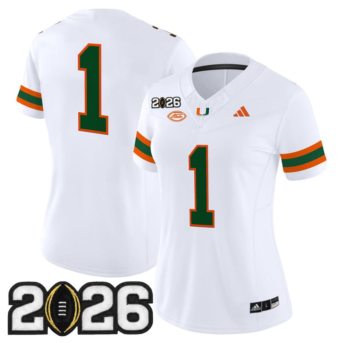 Women's Miami Hurricanes 2026 CFP Final Patch Vapor Limited Jersey - All Stitched