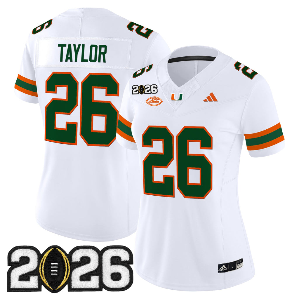Women's Miami Hurricanes 2026 CFP Final Patch Vapor Limited Jersey - All Stitched