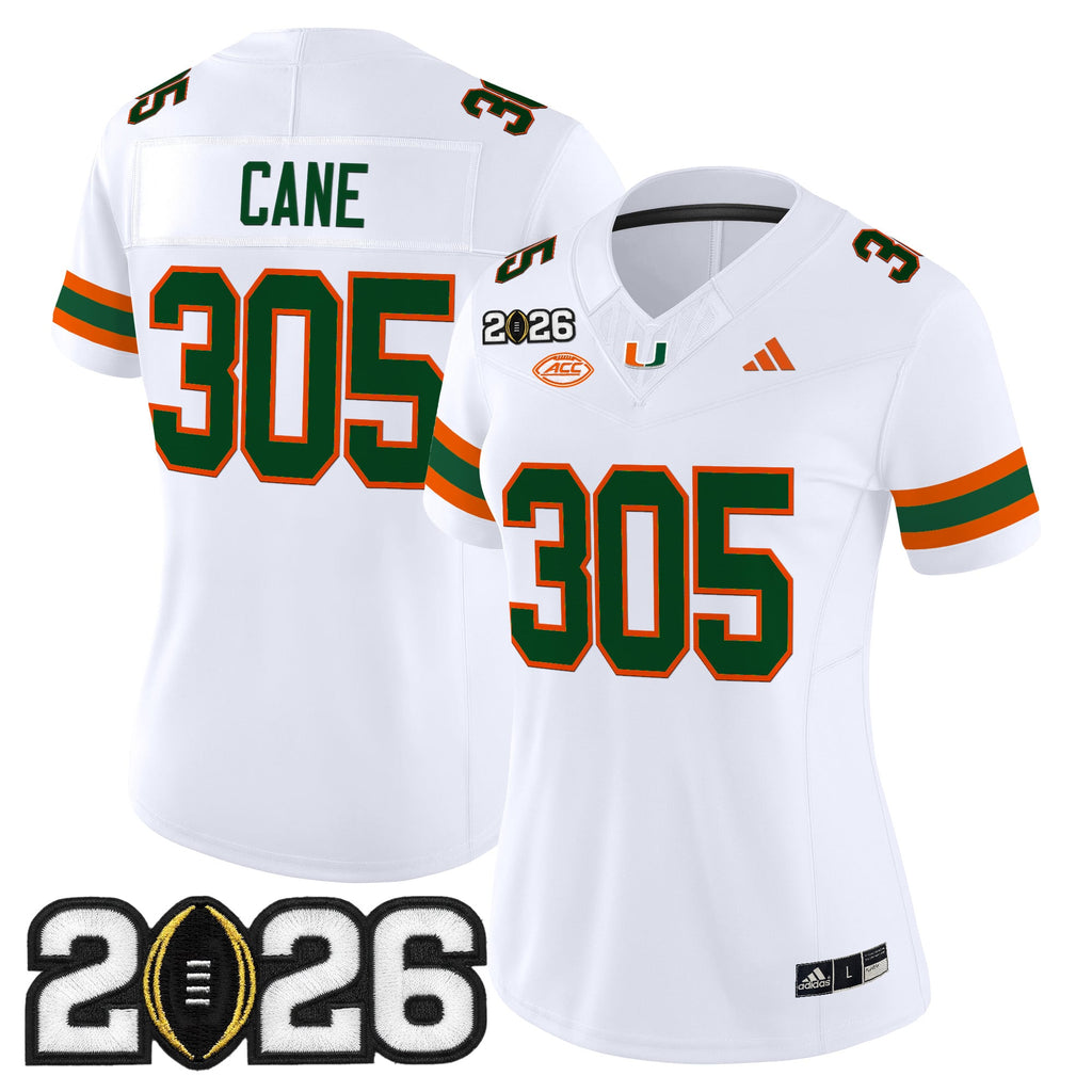 Women's Miami Hurricanes 2026 CFP Final Patch Vapor Limited Jersey - All Stitched
