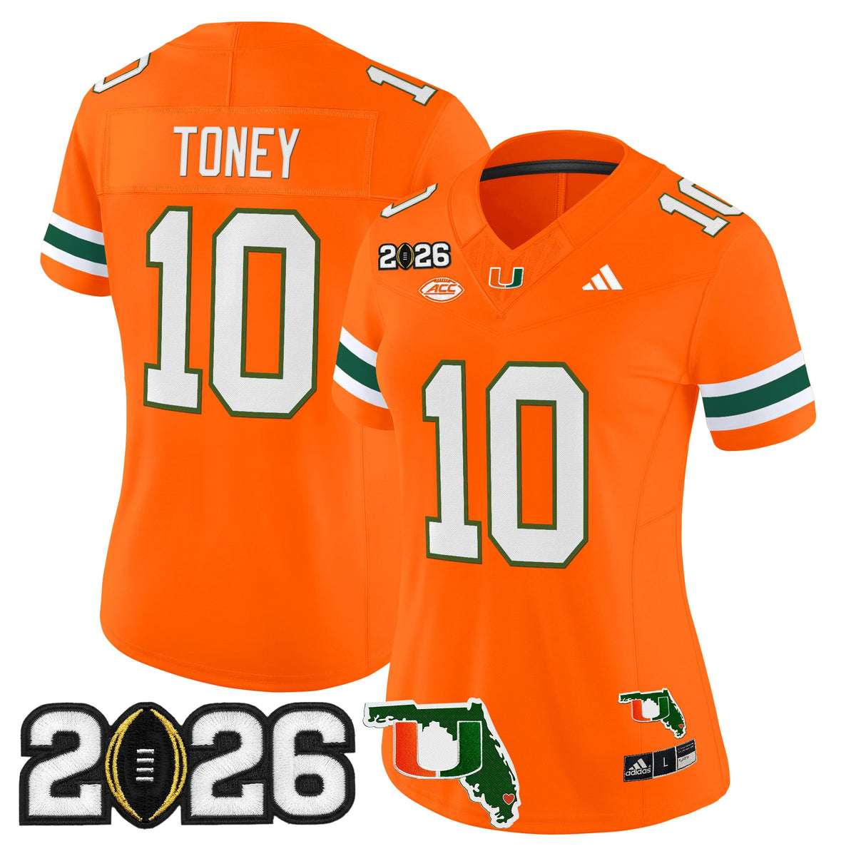 Women's Miami Hurricanes 2026 CFP Final & Florida Patch Vapor Limited Jersey - All Stitched