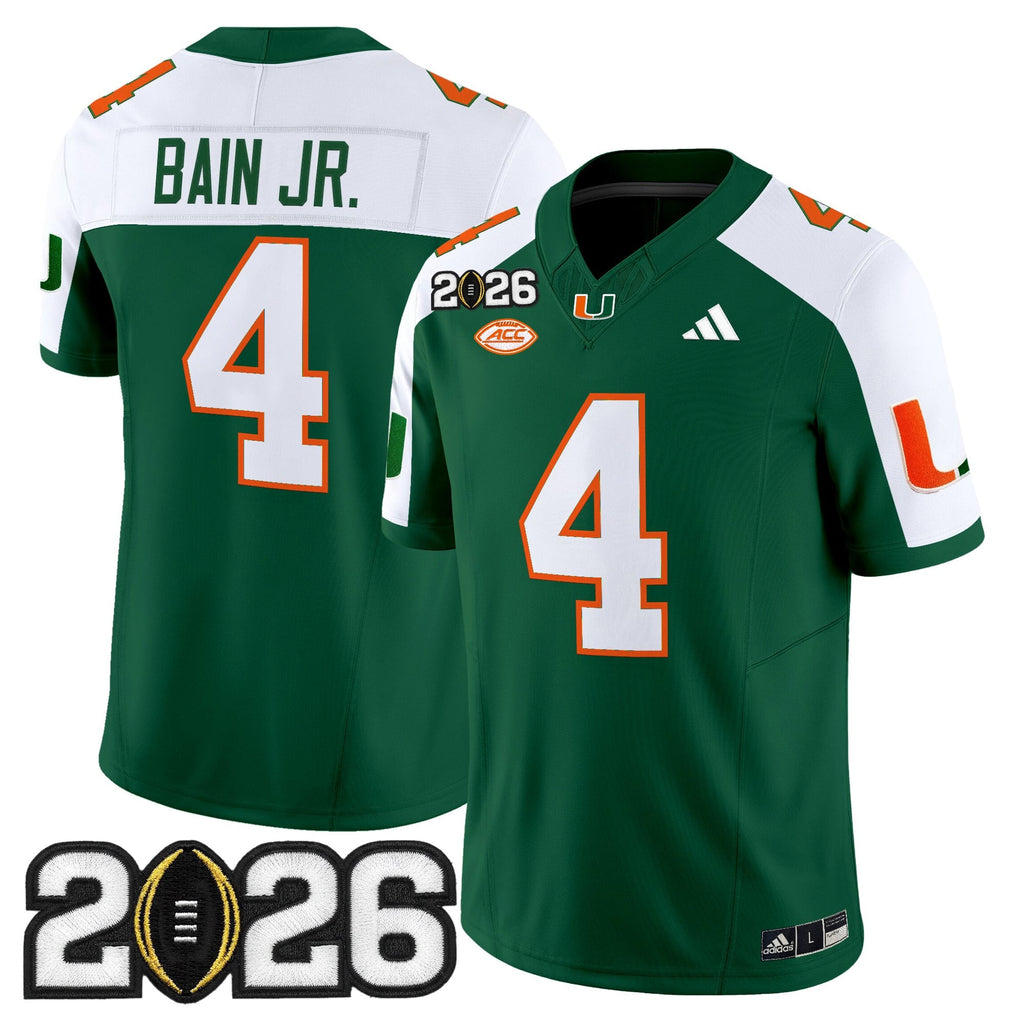 Men's Miami Hurricanes 2026 CFP Final Patch Vapor Limited Jersey - All Stitched
