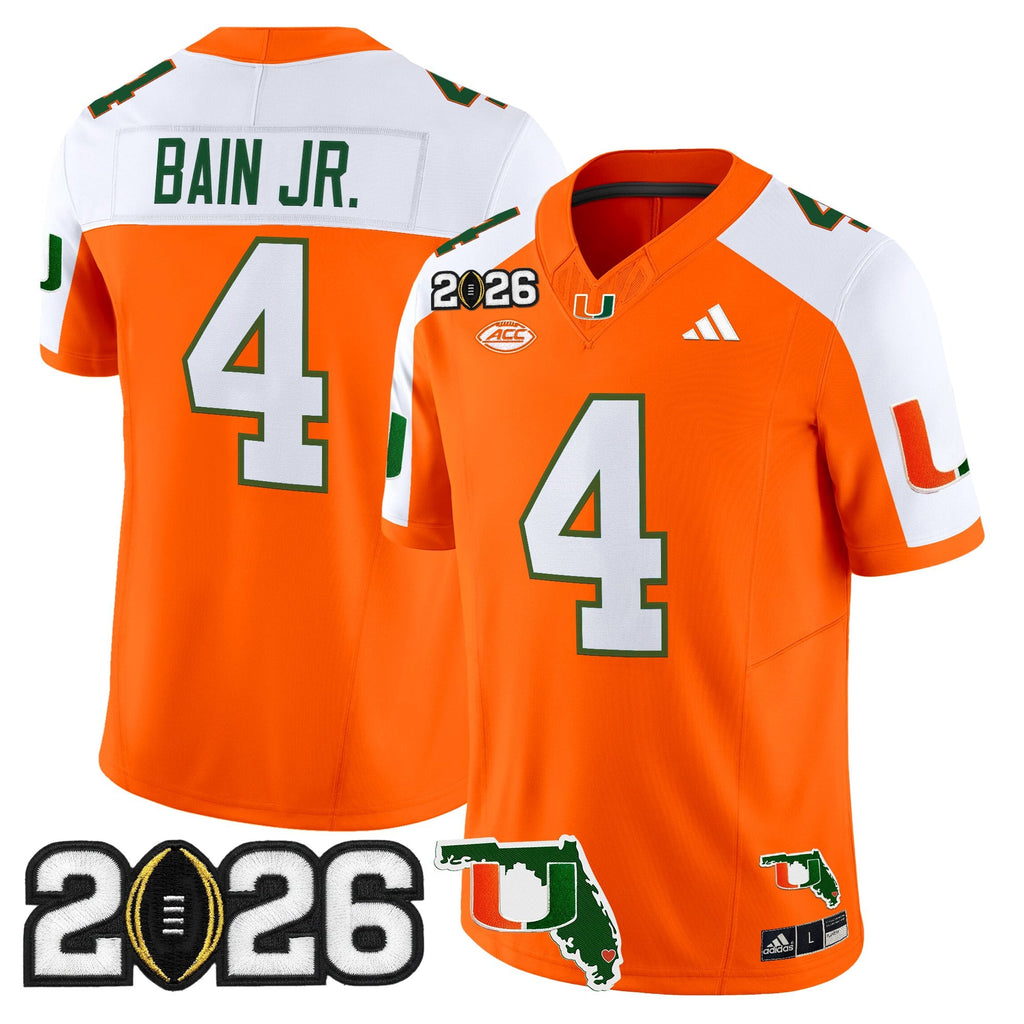 Men's Miami Hurricanes 2026 CFP Final & Florida Patch Vapor Limited Jersey - All Stitched