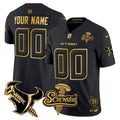 Houston Texans DJ Screw Gold Vapor Limited Custom Jersey - All Stitched