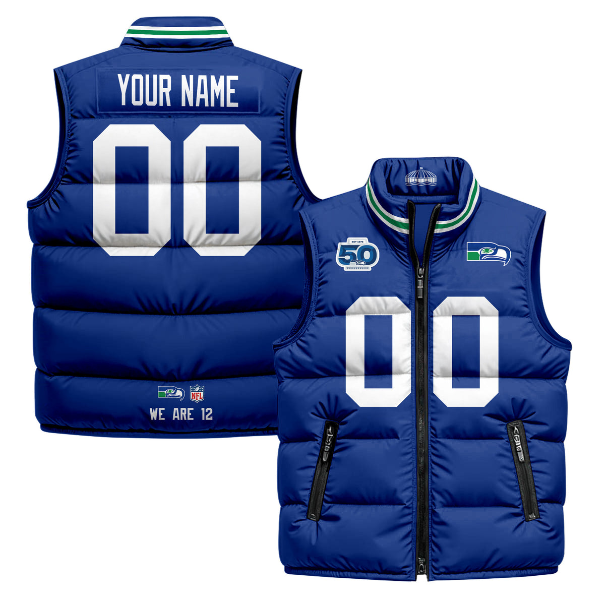 Seattle Seahawks 2026 Custom Puffer Vest