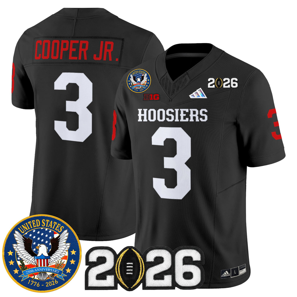 Men's Indiana Hoosiers "United States 250th Anniversary Patch" Vapor Limited Jersey - All Stitched