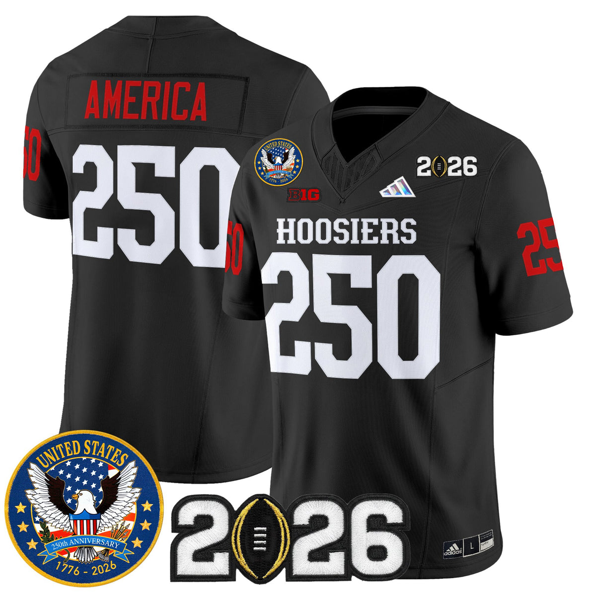 Men's Indiana Hoosiers "United States 250th Anniversary Patch" Vapor Limited Jersey - All Stitched