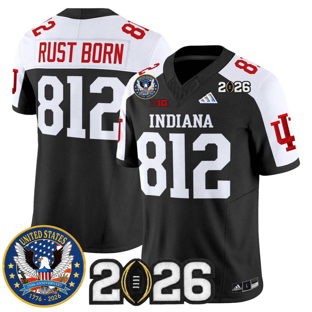 Men's Indiana Hoosiers "United States 250th Anniversary Patch" Vapor Limited Jersey V2 - All Stitched