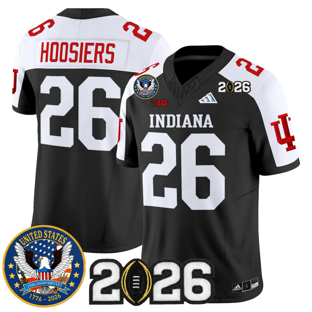 Men's Indiana Hoosiers "United States 250th Anniversary Patch" Vapor Limited Jersey V2 - All Stitched