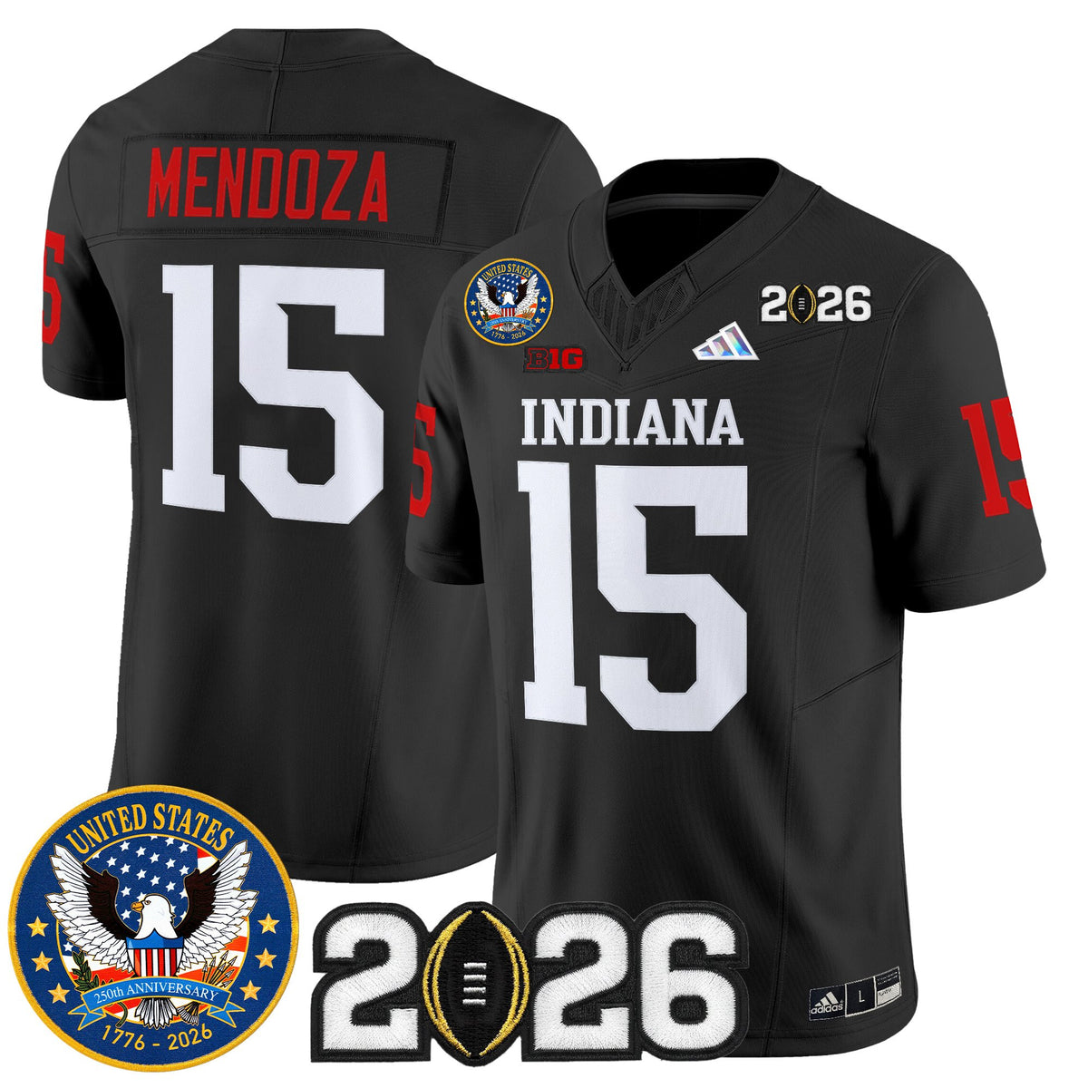 Men's Indiana Hoosiers "United States 250th Anniversary Patch" Vapor Limited Jersey V2 - All Stitched