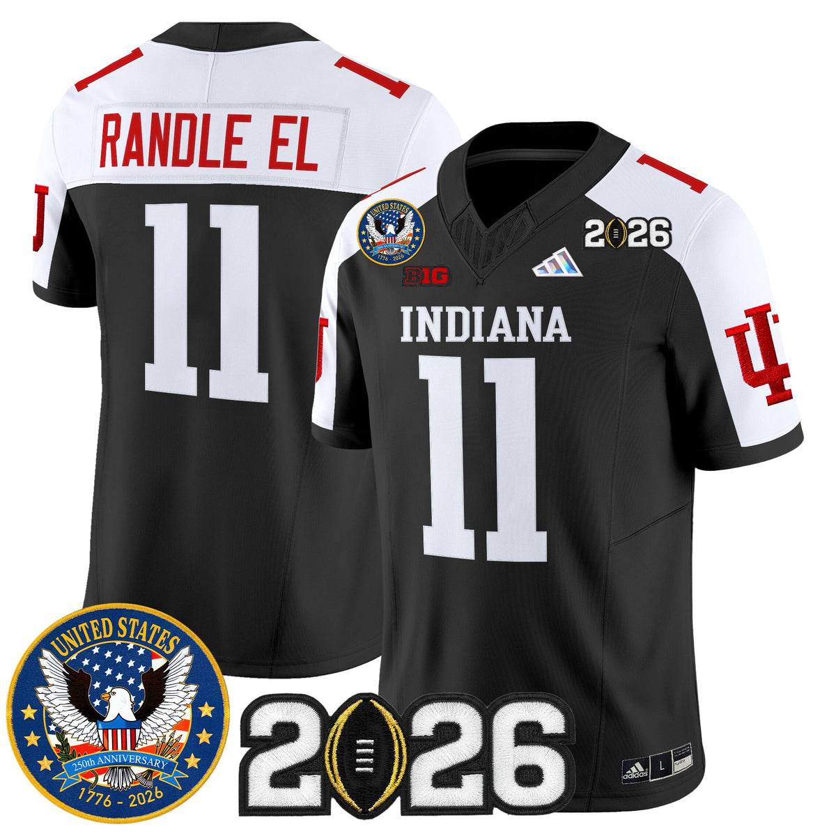 Men's Indiana Hoosiers "United States 250th Anniversary Patch" Vapor Limited Jersey V2 - All Stitched