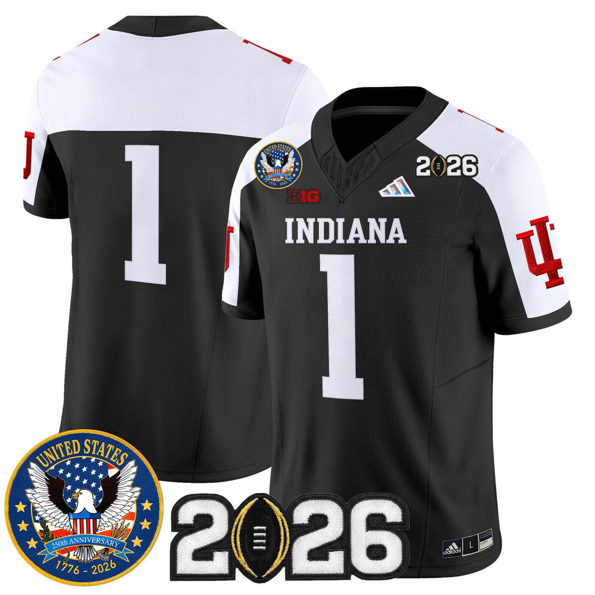Men's Indiana Hoosiers "United States 250th Anniversary Patch" Vapor Limited Jersey V2 - All Stitched