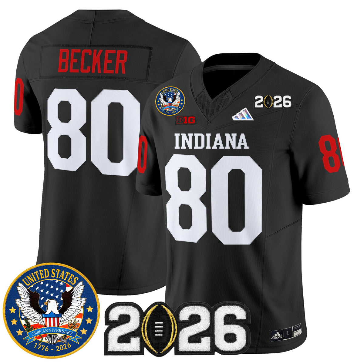 Men's Indiana Hoosiers "United States 250th Anniversary Patch" Vapor Limited Jersey V2 - All Stitched
