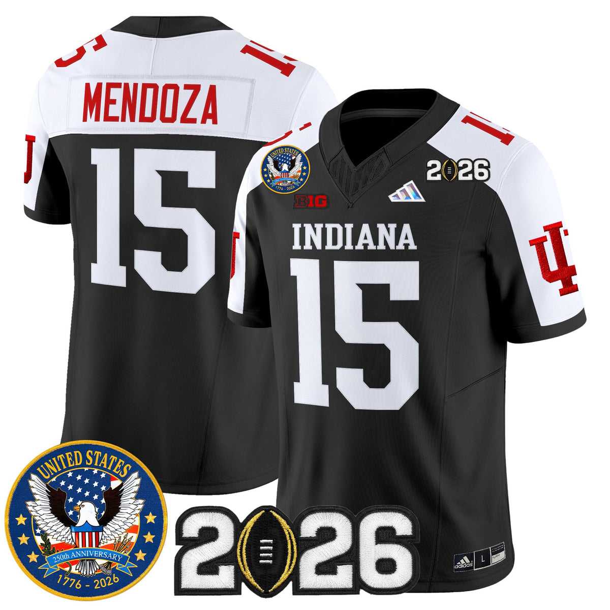 Men's Indiana Hoosiers "United States 250th Anniversary Patch" Vapor Limited Jersey V2 - All Stitched