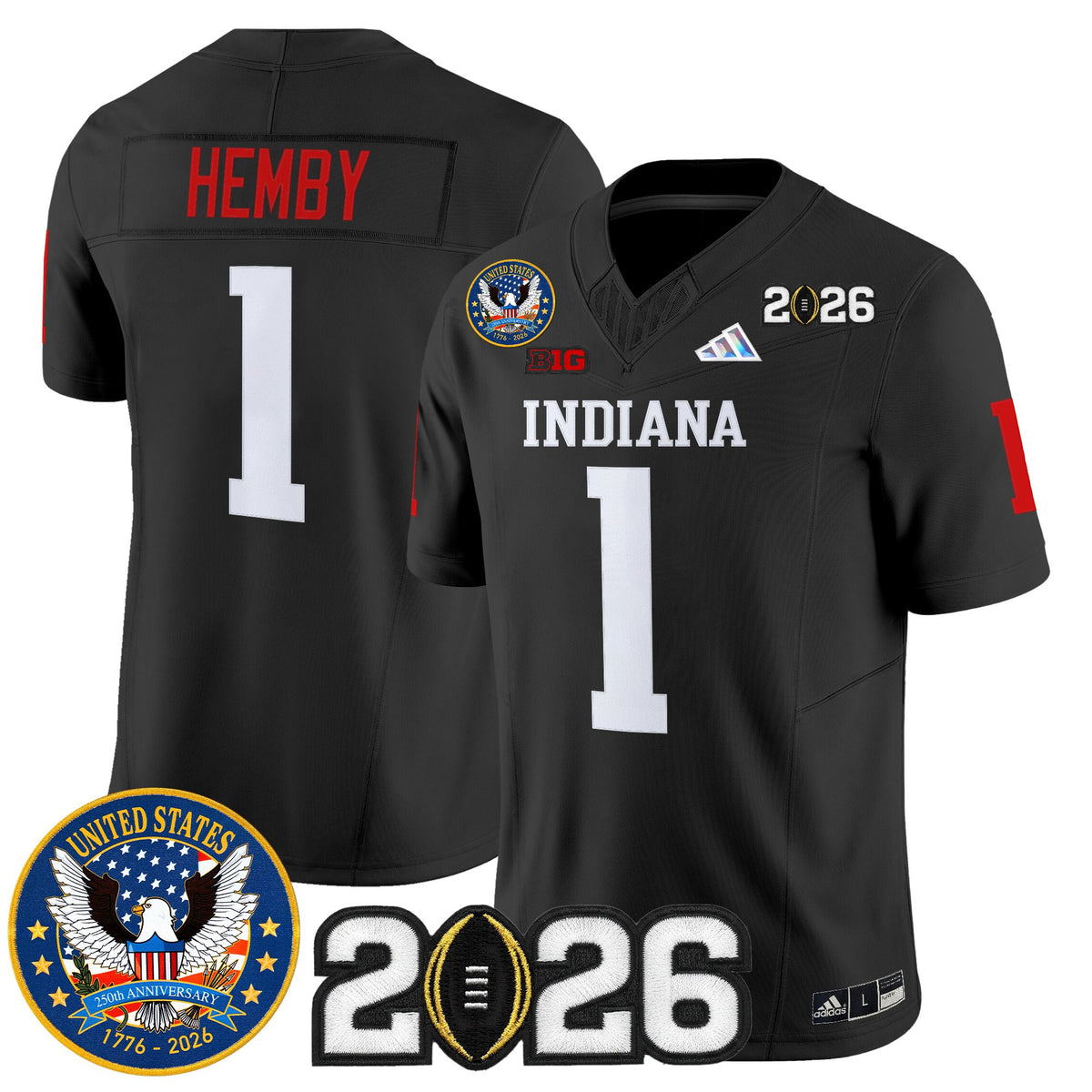 Men's Indiana Hoosiers "United States 250th Anniversary Patch" Vapor Limited Jersey V2 - All Stitched
