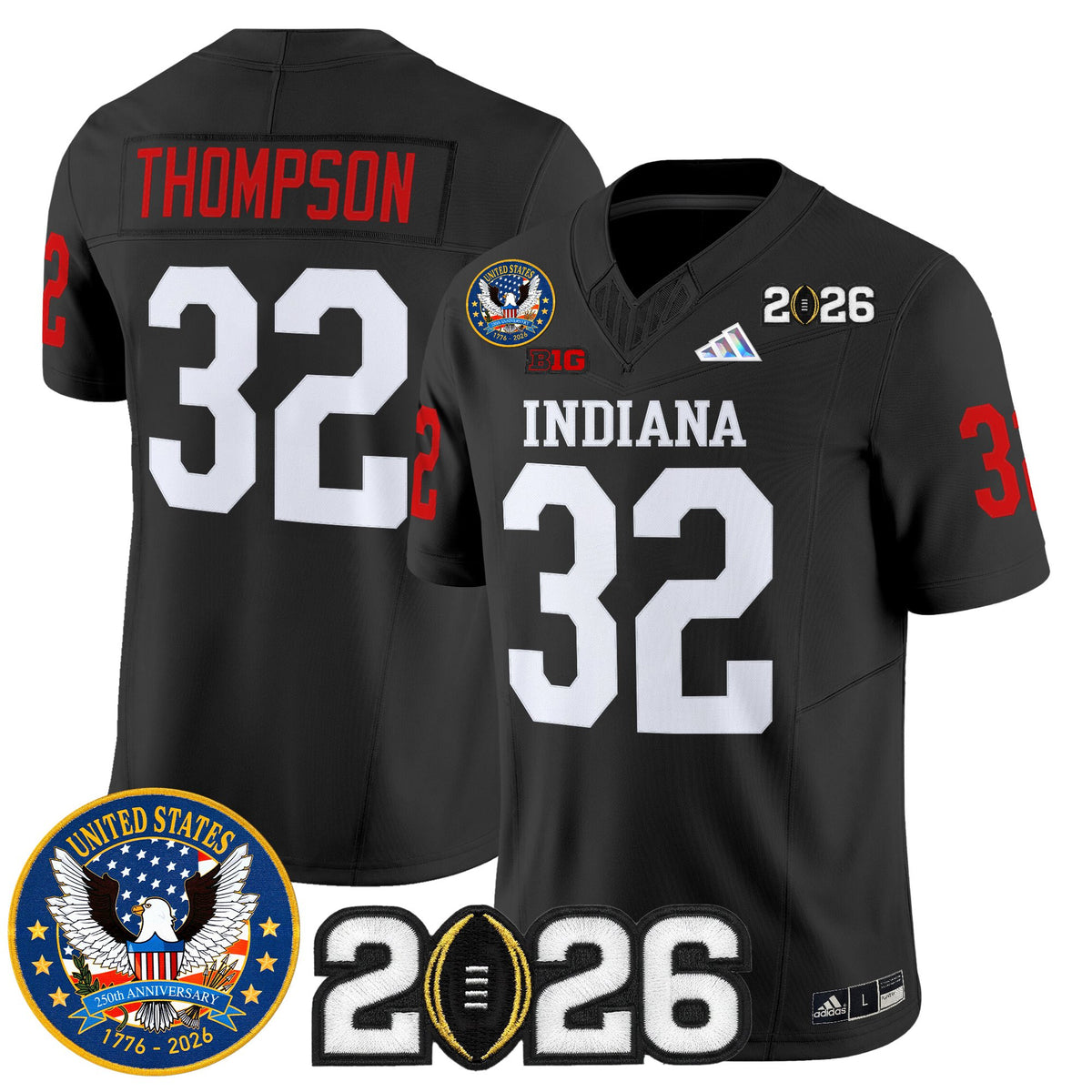 Men's Indiana Hoosiers "United States 250th Anniversary Patch" Vapor Limited Jersey V2 - All Stitched
