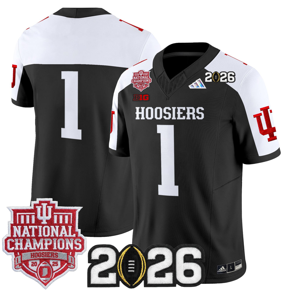 Men's Indiana Hoosiers 2025 National Champions & 2026 CFP Final Patch Vapor Limited Jersey - All Stitched