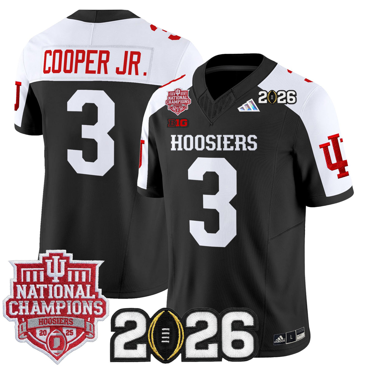 Men's Indiana Hoosiers 2025 National Champions & 2026 CFP Final Patch Vapor Limited Jersey - All Stitched