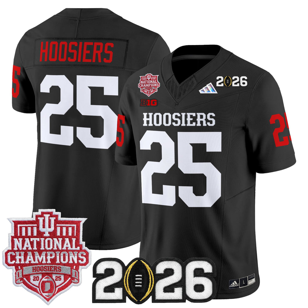 Men's Indiana Hoosiers 2025 National Champions & 2026 CFP Final Patch Vapor Limited Jersey - All Stitched
