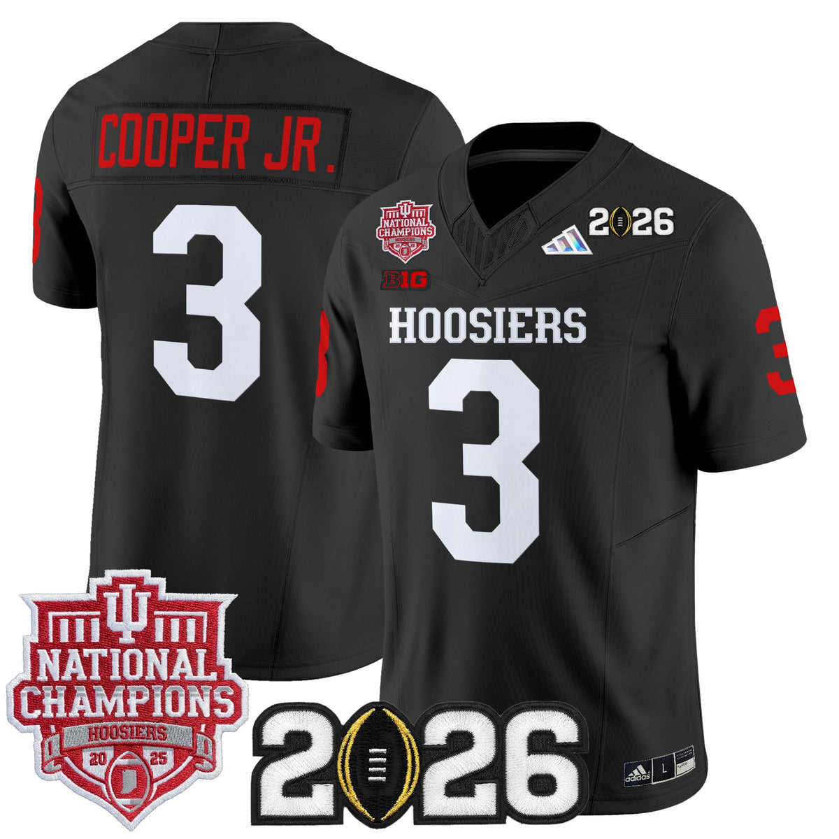 Men's Indiana Hoosiers 2025 National Champions & 2026 CFP Final Patch Vapor Limited Jersey - All Stitched