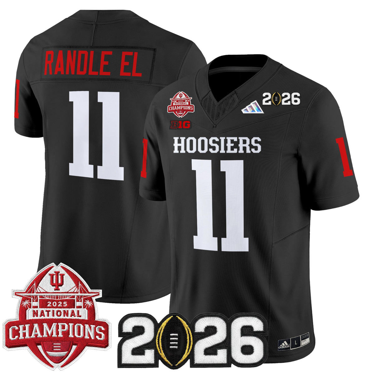 Men's Indiana Hoosiers 2025 National Champions & 2026 CFP Final Patch Vapor Limited Jersey V2 - All Stitched