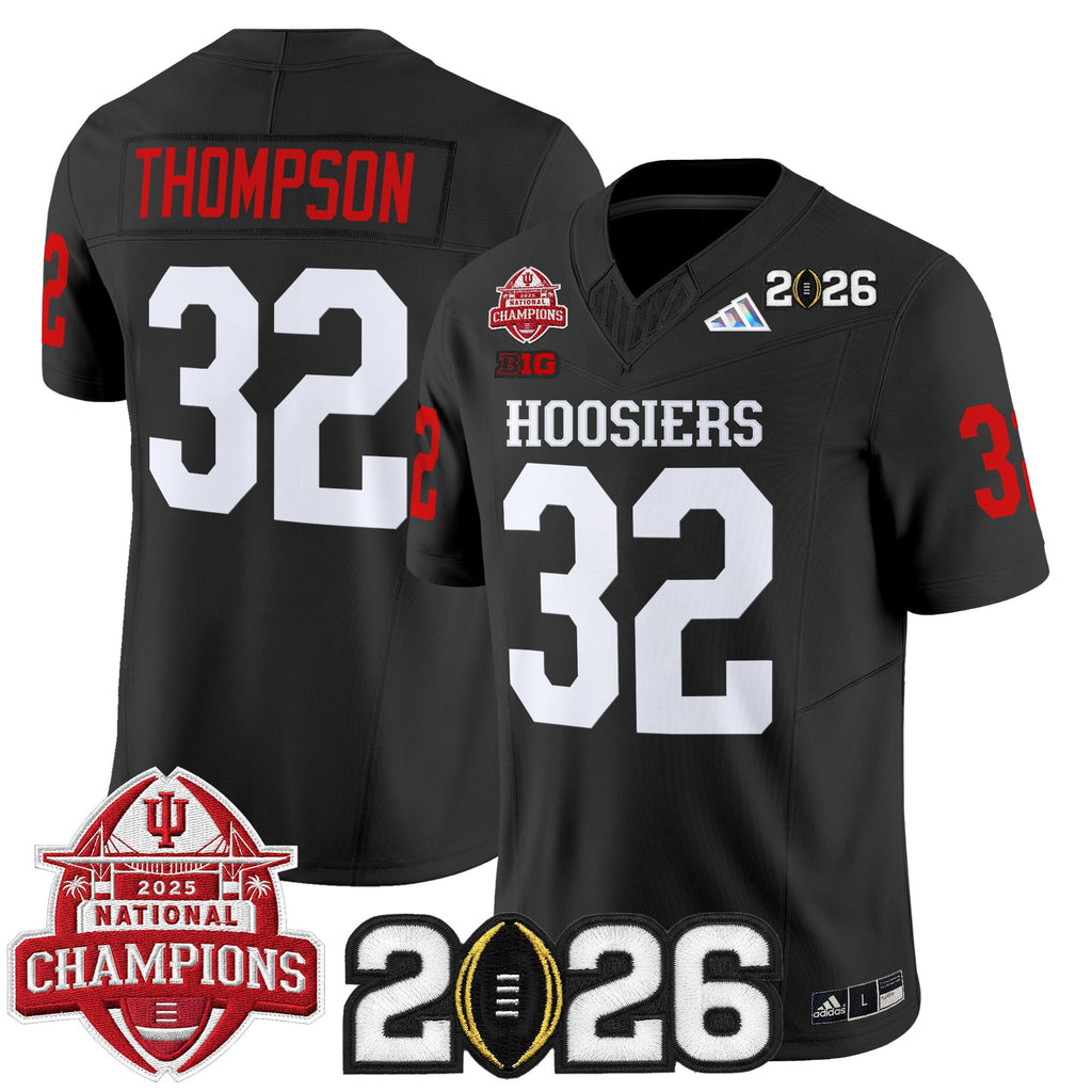 Men's Indiana Hoosiers 2025 National Champions & 2026 CFP Final Patch Vapor Limited Jersey V2 - All Stitched