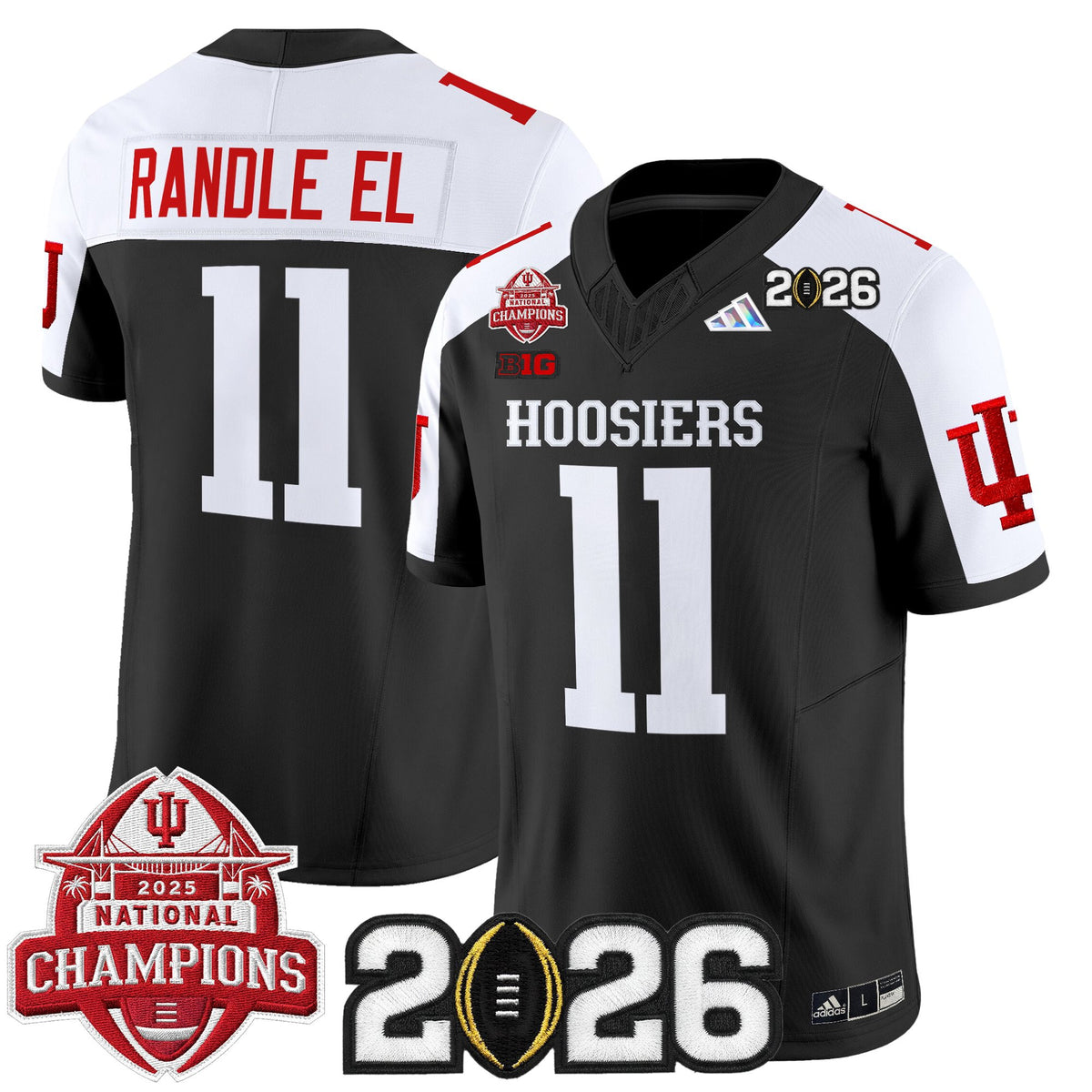 Men's Indiana Hoosiers 2025 National Champions & 2026 CFP Final Patch Vapor Limited Jersey V2 - All Stitched