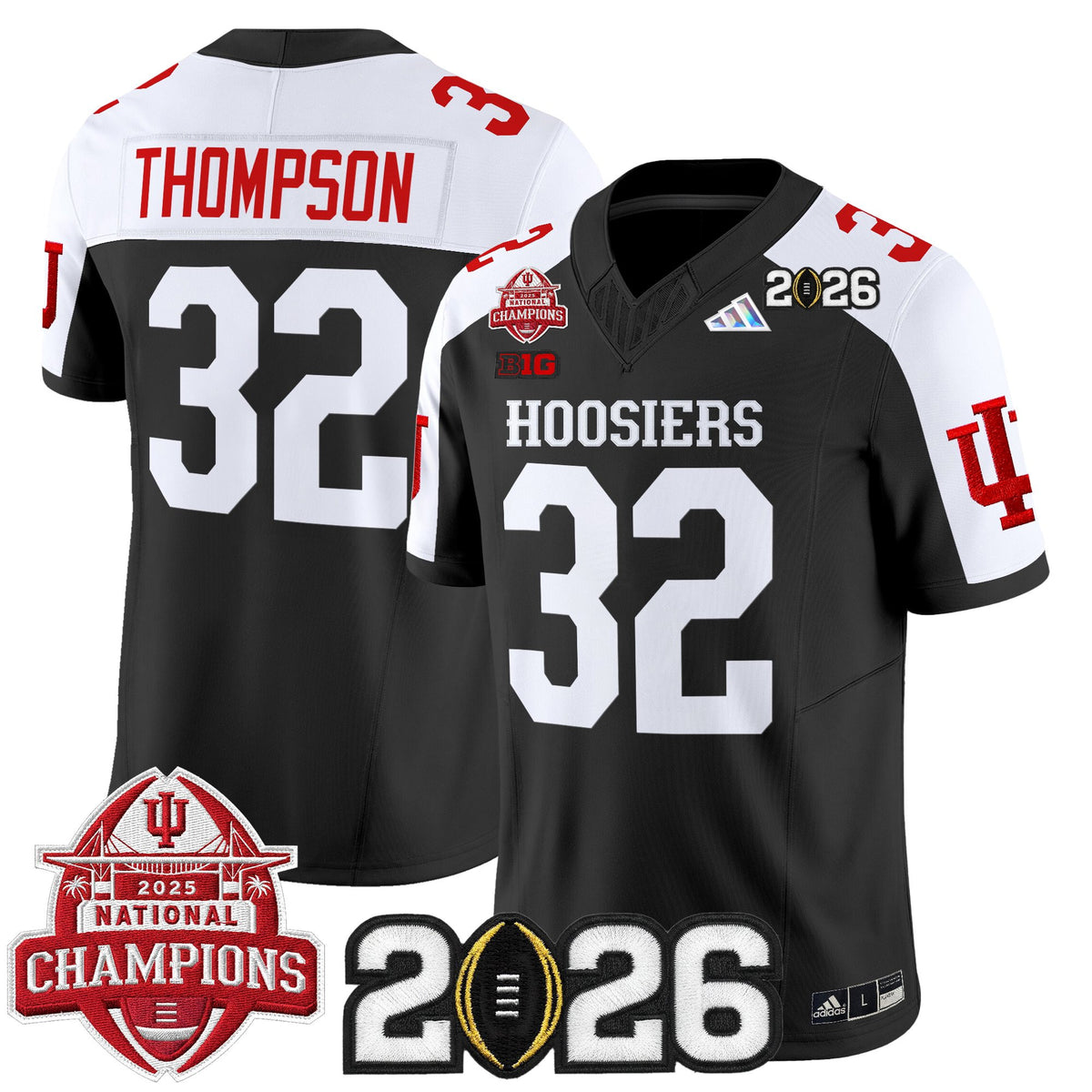 Men's Indiana Hoosiers 2025 National Champions & 2026 CFP Final Patch Vapor Limited Jersey V2 - All Stitched