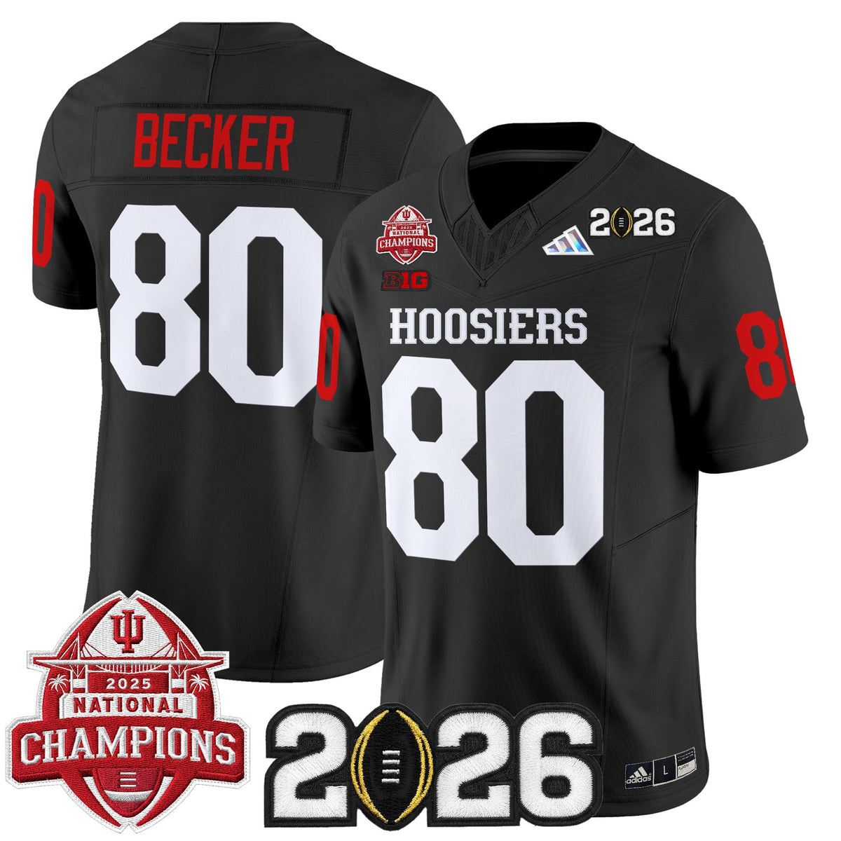 Men's Indiana Hoosiers 2025 National Champions & 2026 CFP Final Patch Vapor Limited Jersey V2 - All Stitched