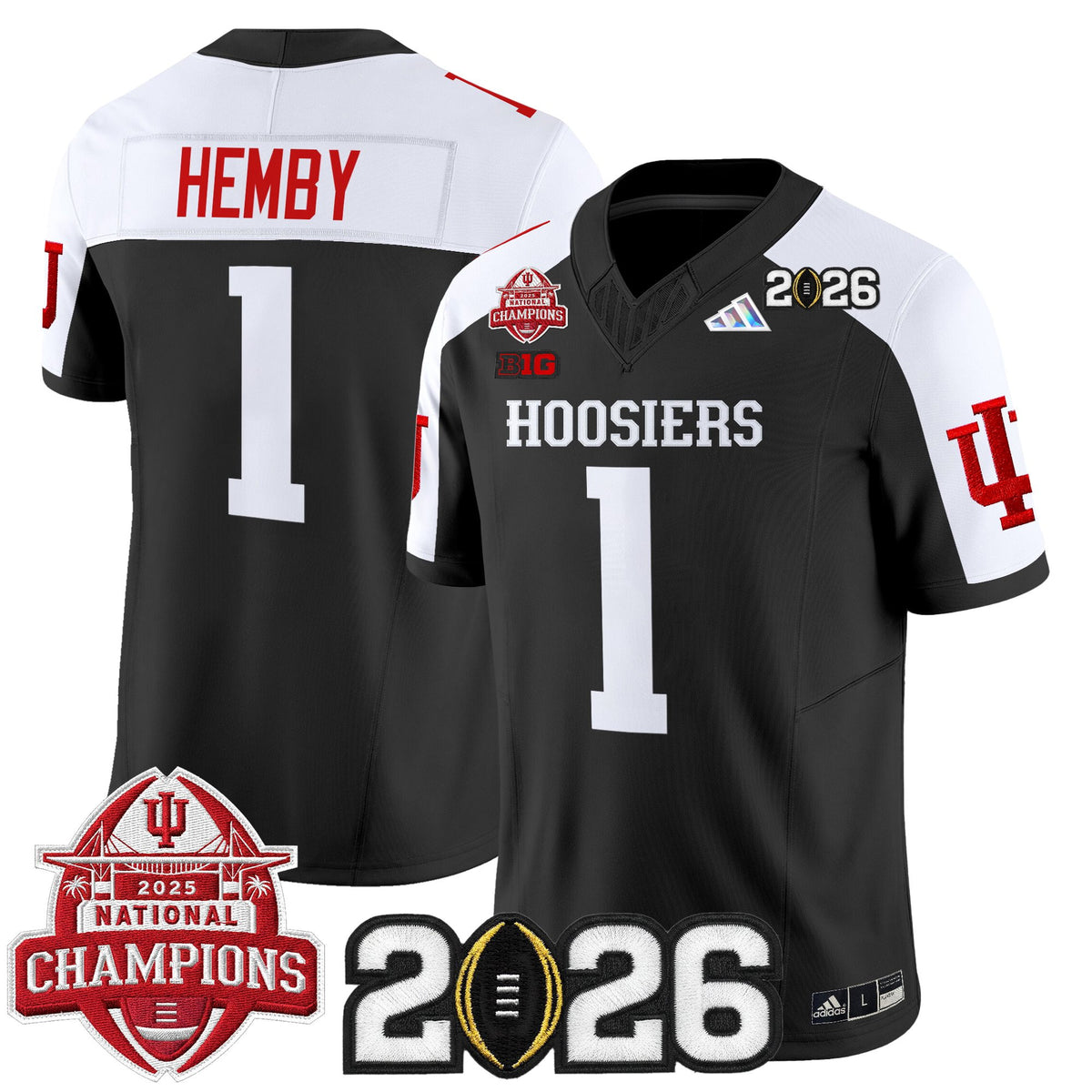 Men's Indiana Hoosiers 2025 National Champions & 2026 CFP Final Patch Vapor Limited Jersey V2 - All Stitched