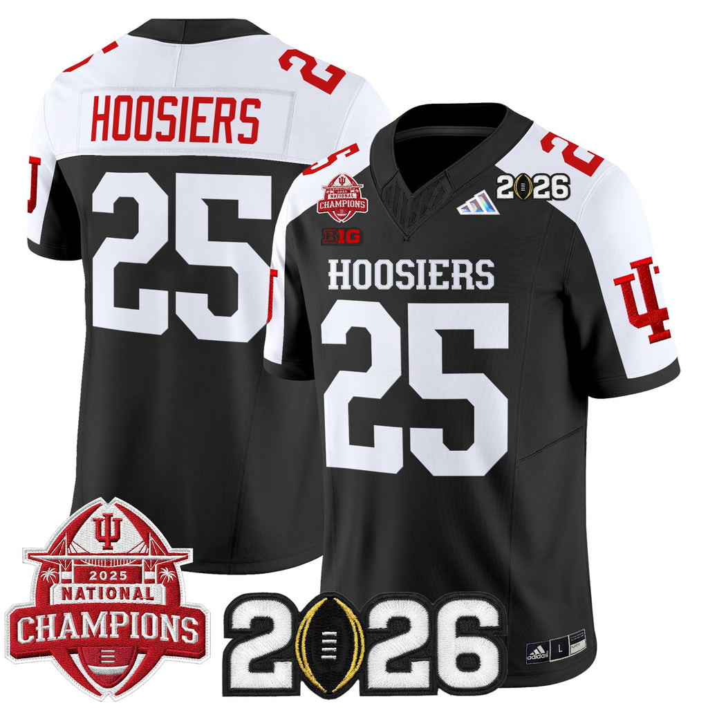 Men's Indiana Hoosiers 2025 National Champions & 2026 CFP Final Patch Vapor Limited Jersey V2 - All Stitched