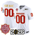 Indiana Hoosiers 2025 National Champions & 2026 CFP Final Patch Gold Trim Vapor Limited Custom Jersey - All Stitched