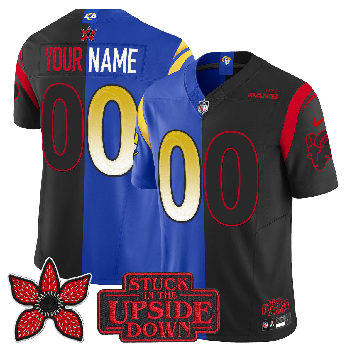 Los Angeles Rams 'Upside Down Edition' Vapor Limited Custom Jersey - All Stitched