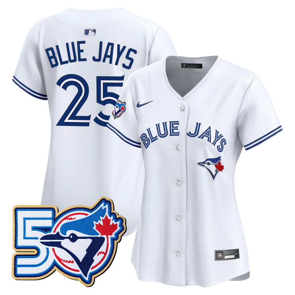 Women's Toronto Blue Jays 50 Seasons Patch Vapor Premier Limited Jersey - All Stitched