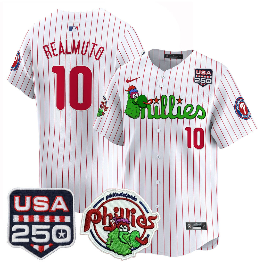 Men's Philadelphia Phillies Phanatic & 250America Patch Vapor Premier Limited Jersey - All Stitched