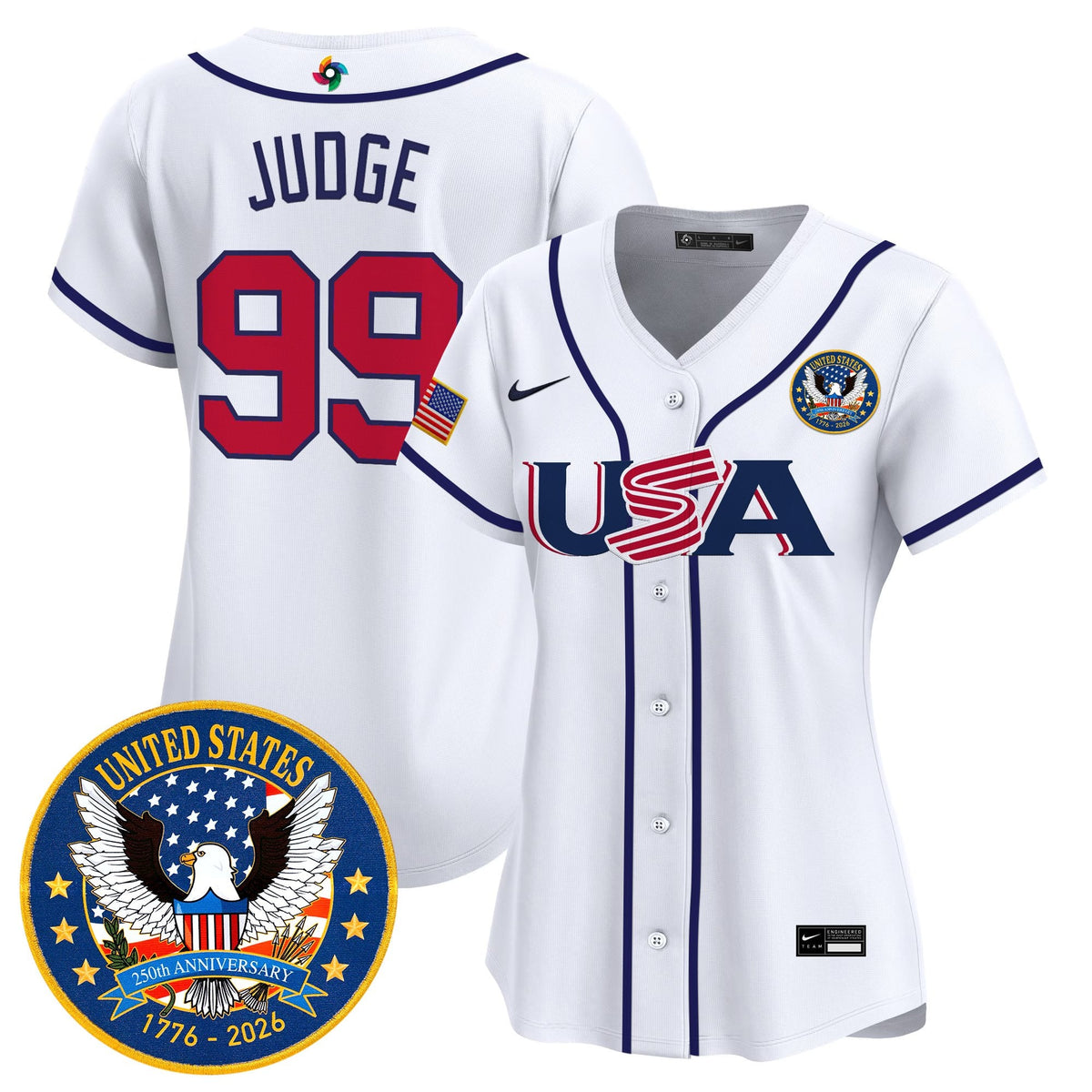 Women's Team USA World Baseball Classic United States 250th Anniversary Patch Vapor Premier Jersey - All Stitched