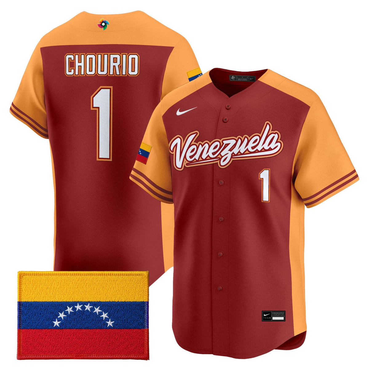 Men's Team Venezuela World Baseball Classic Vapor Premier Jersey - All Stitched