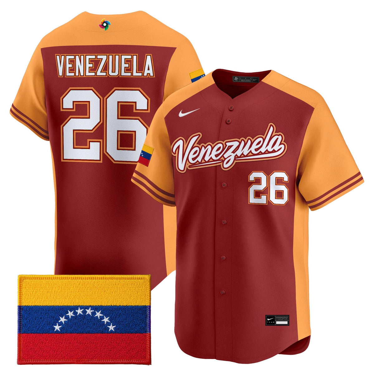 Men's Team Venezuela World Baseball Classic Vapor Premier Jersey - All Stitched