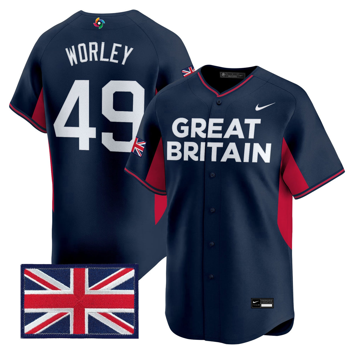 Men's Team Great Britain 2026 World Baseball Classic Vapor Premier Jersey - All Stitched