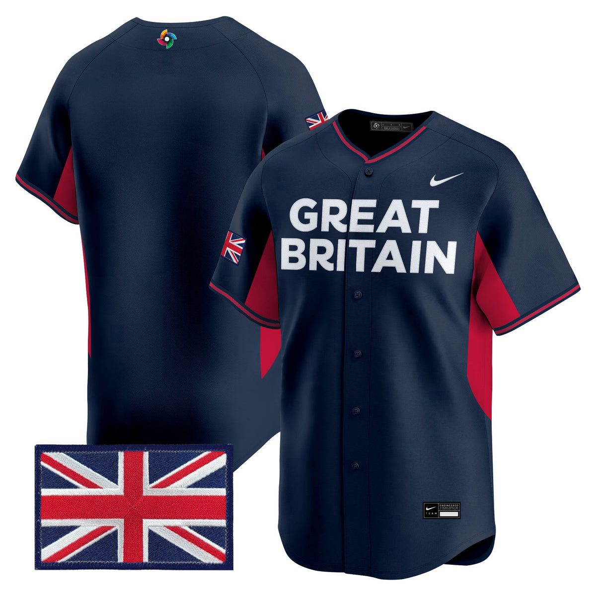 Men's Team Great Britain 2026 World Baseball Classic Vapor Premier Jersey - All Stitched