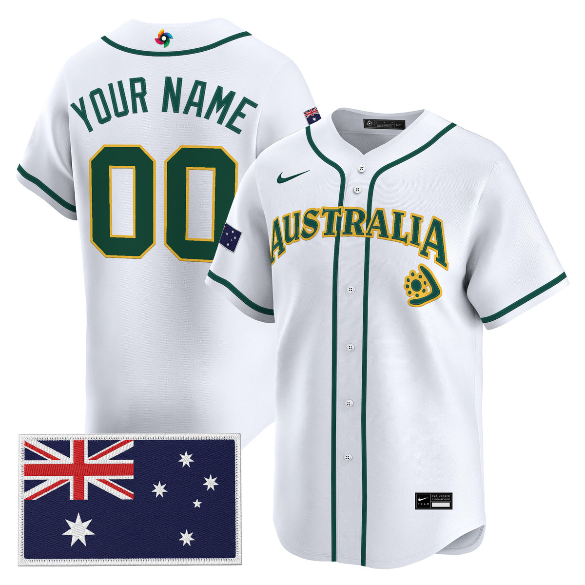 Team Australia 2026 World Baseball Classic Vapor Premier Custom Jersey - All Stitched