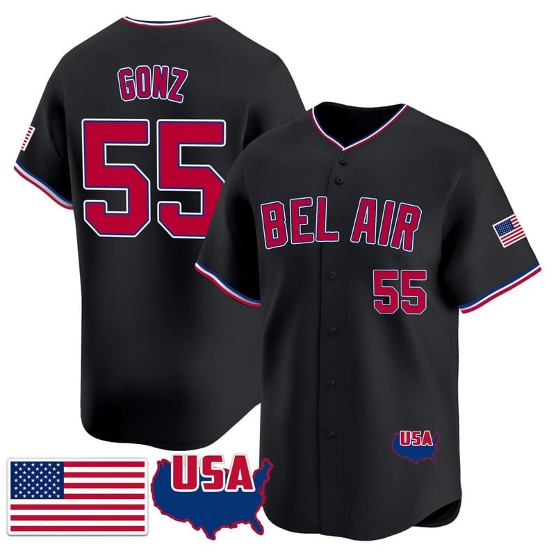Black American Flag - Royal Custom Baseball Jersey
