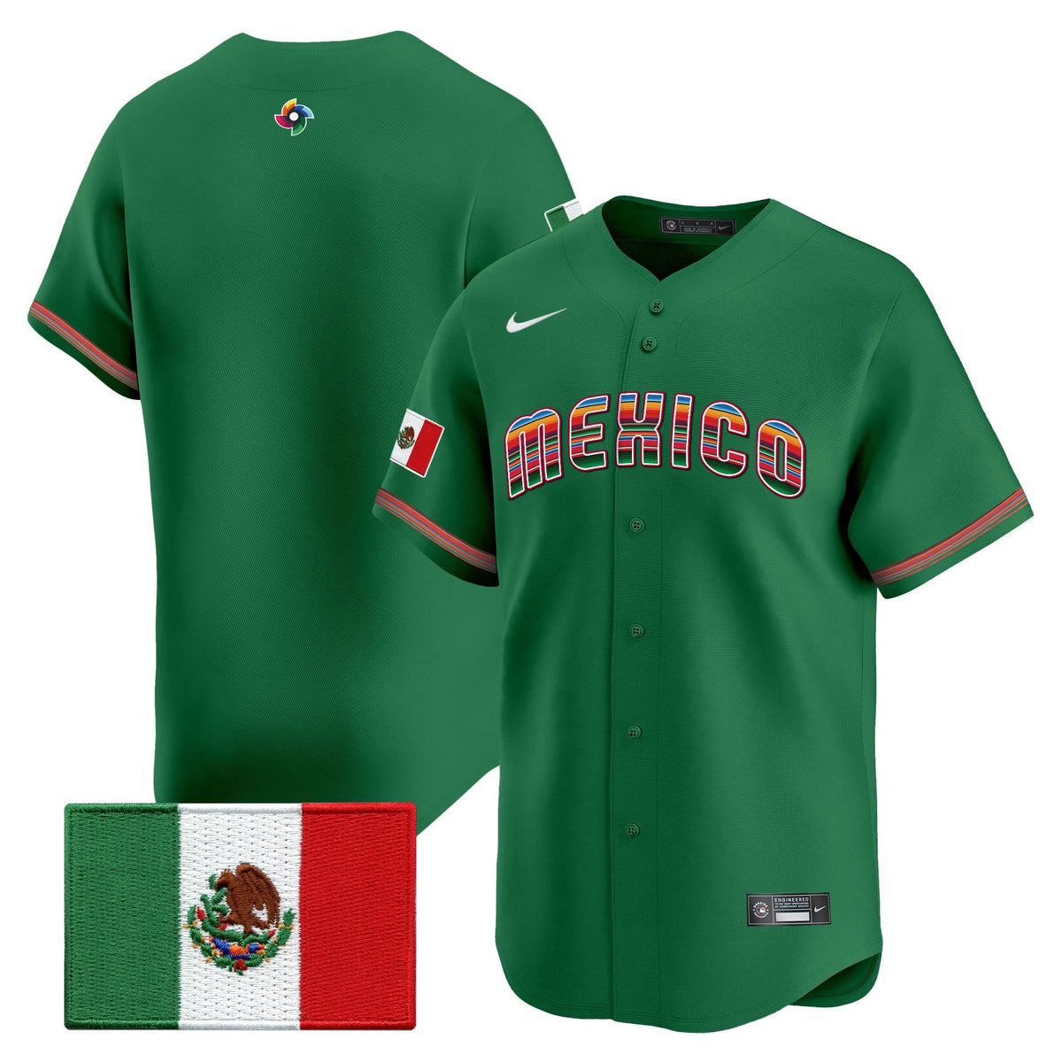 Men's Team Mexico World Baseball Classic "Serape Edition" Vapor Premier Jersey - 2026 Roster - All Stitched
