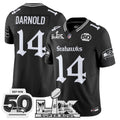 Men's Seattle Seahawks "Super Bowl LX & 50th Patch" Vapor Limited Jersey - Gothic Edition - All Stitched