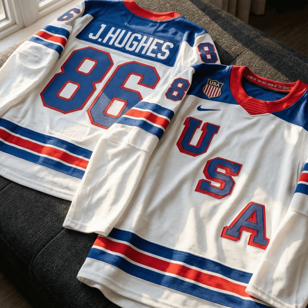 Men's 2026 USA Olympic Premium Hockey Jersey - All Stitched