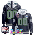 Seattle Seahawks "Super Bowl LX & United States 250th Anniversary Patch" Premier Custom Hoodie - All Stitched
