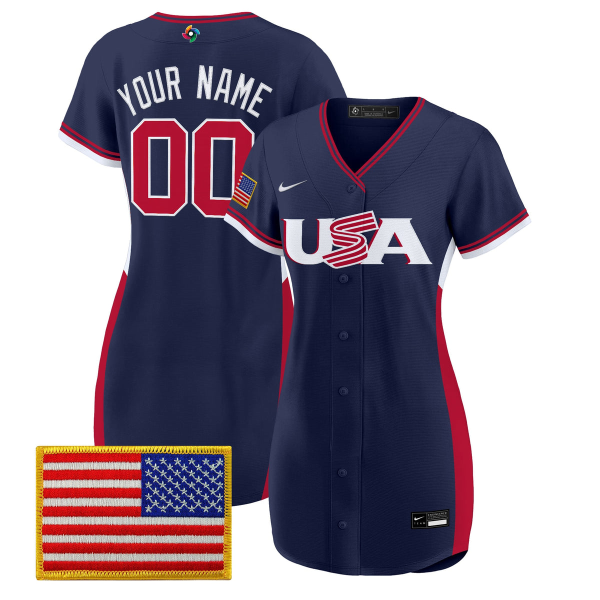 Team USA 2026 World Baseball Classic Custom Baseball Dress - All Stitched